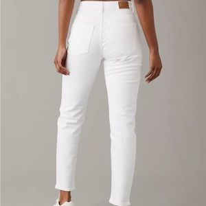 American eagle stretch white mom jeans